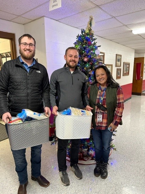 Donated food baskets to a local elementary school's students/families in need for the Holiday season.