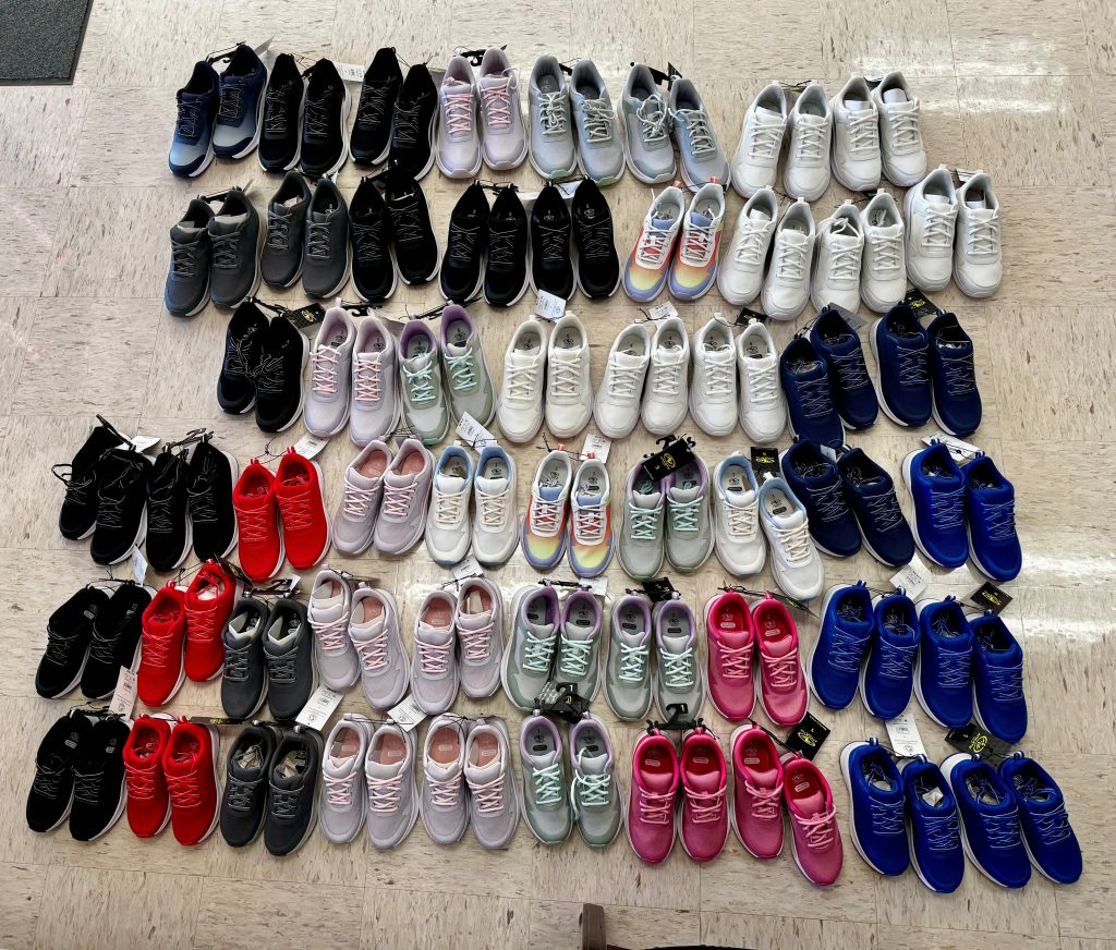 Donated shoes to a local elementary school.